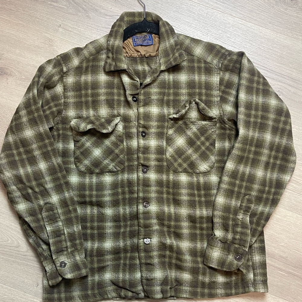 Vintage Pendleton Wool Plaid Flannel Shirt 1950-1960’s *Read* Fits  S & XS
